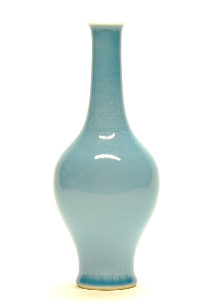 Chinese Lite-blue Glazed Porcelain Vase (1 of 5)