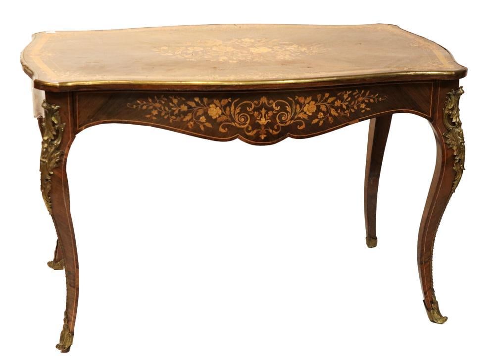 Late 19thC French Parlor Table with Extra Fine Inlay (1 of 8)