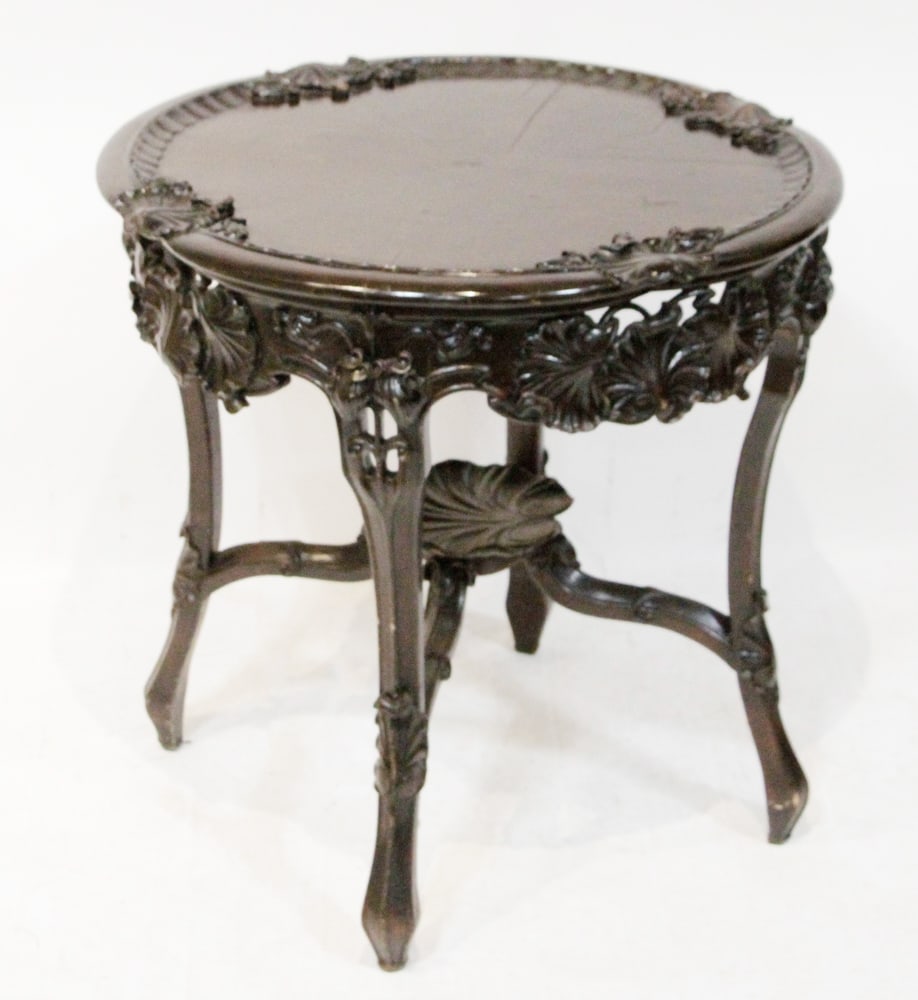 Art Nouveau Carved Leaf Table (1 of 8)