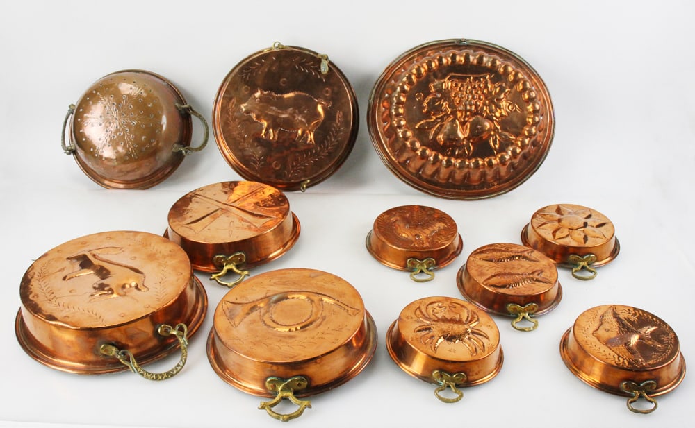 Collection of Copper Molds, Colander (1 of 7)