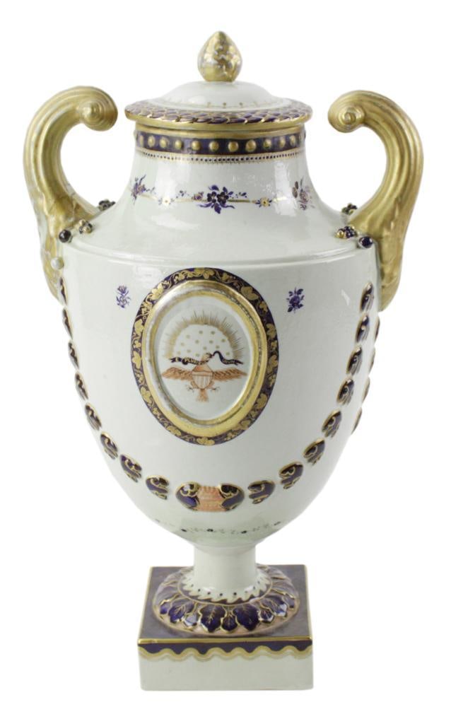 Chinese Export-style Covered Urn with Eagle Medallion (1 of 16)