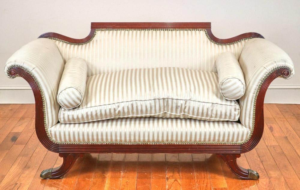 Duncan Phyfe Style Diminutive Sofa (1 of 10)
