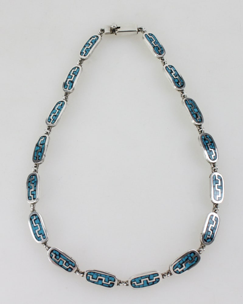 Mexico Blue Enameled Necklace (1 of 9)