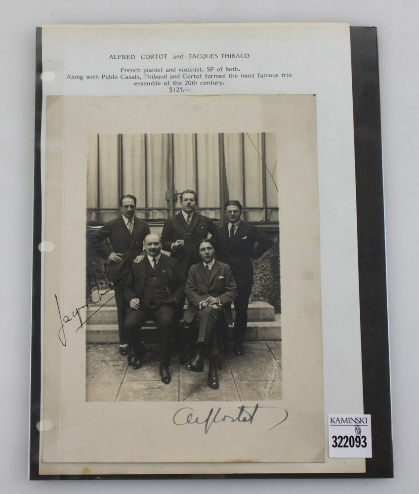 Alfred Cortot and Jacques Thibaud Autographed Photo (1 of 6)