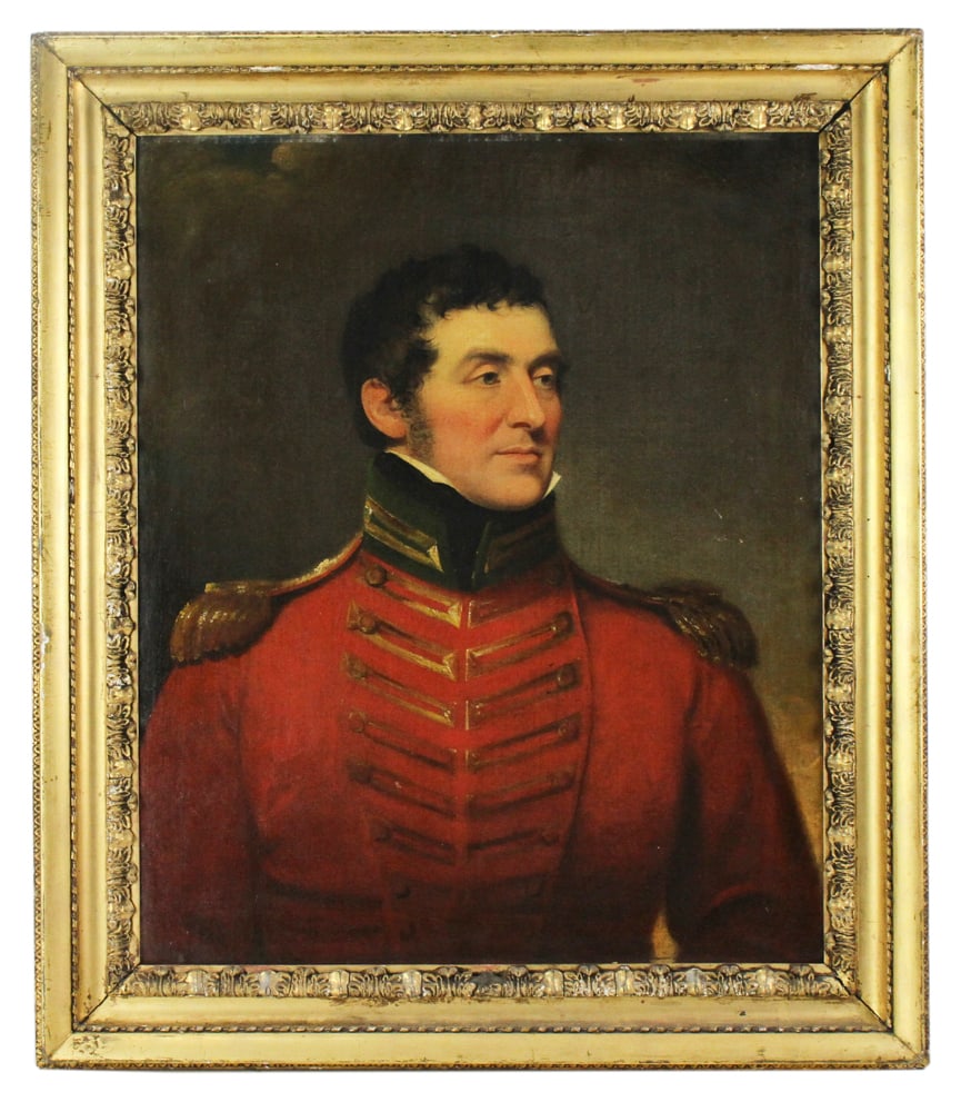 Early 19thC English Officer, Royal Berkshire Regiment, Oil on Canvas (1 of 9)