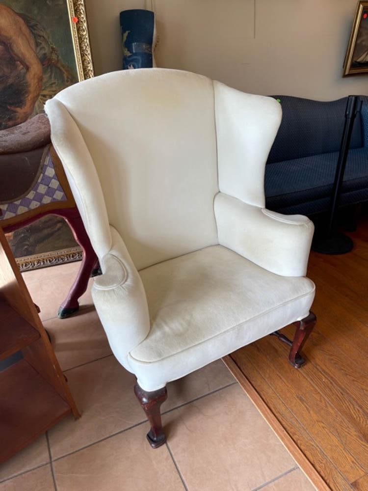 Queen Anne-style Upholstered Wing Chair (1 of 14)
