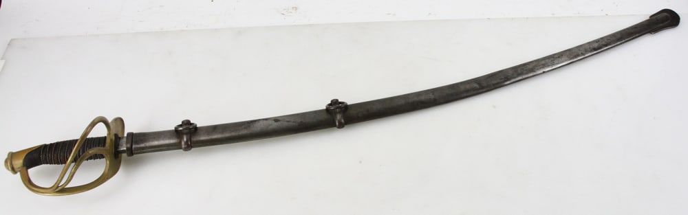 Union Civil War Saber and Scabbard, 1860s, Ames: Union Civil War saber and scabbard, made by Ames MFG, Chicopee, Mass, US DR. 1860s, 42 1/2" with scabbard. Provenance: Palm Beach, Florida estate.
