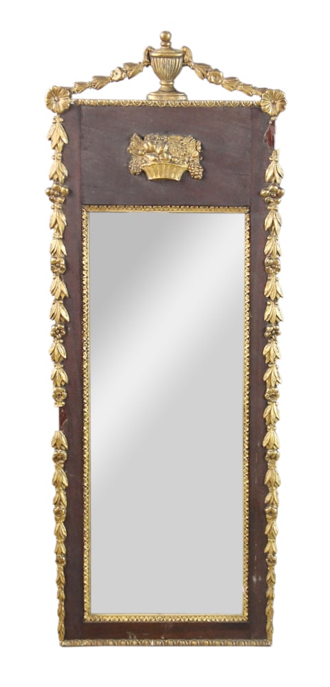Federal-style Mirror: Federal-style mirror, 44" x 17". Provenance: Palm Beach, Florida estate.