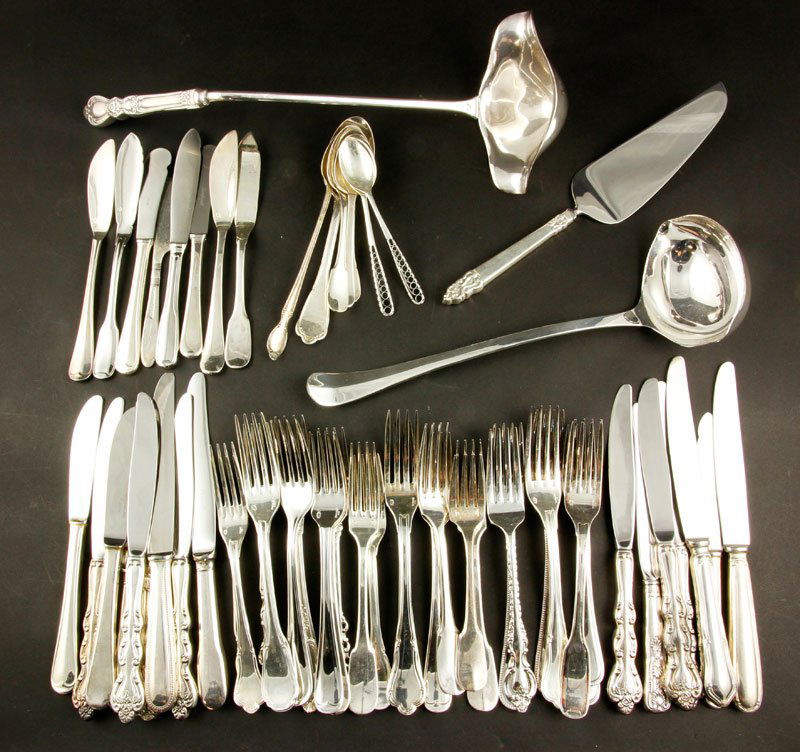 Lot of French Christofle Silver Plate: Lot of assorted group of French Christofle silver plate including flatware and other pieces