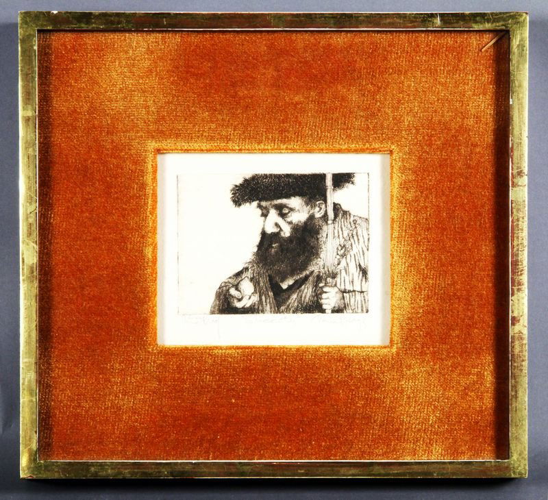 Head of a Rabbi, Engraving: Head of a Rabbi, small engraving, signed "Artist Proof - Succoth - Charles Bragg", 4"h x 5"w (sight), 9 1/2"h x 10 1/2"w (frame).