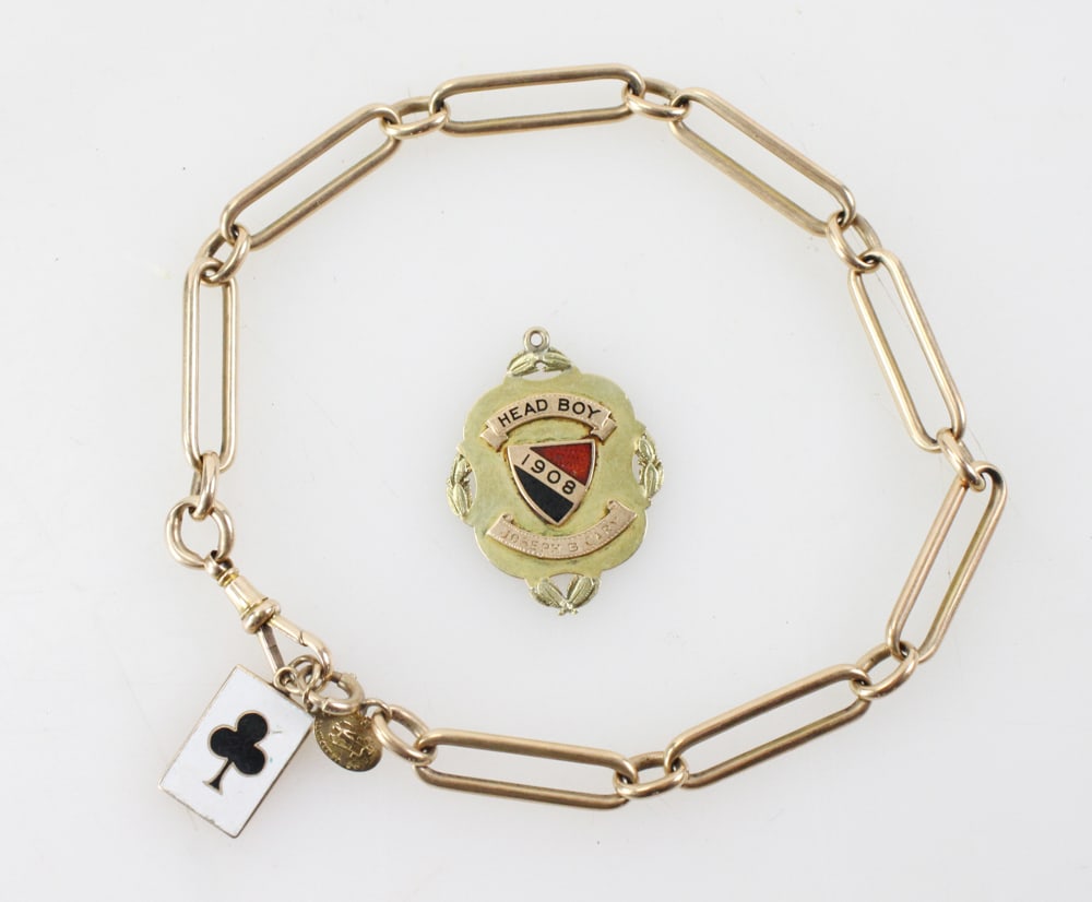 15k Gold Watch Chain with Assorted Charms (1 of 7)