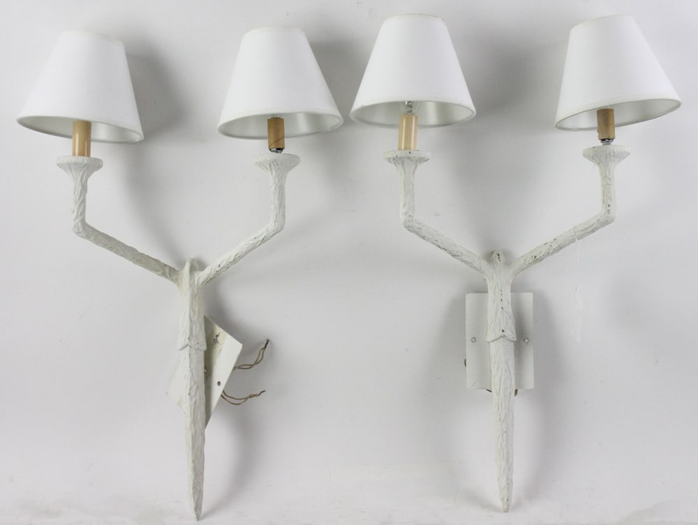 Pair of Decorative Painted Bronze Sconces (1 of 5)