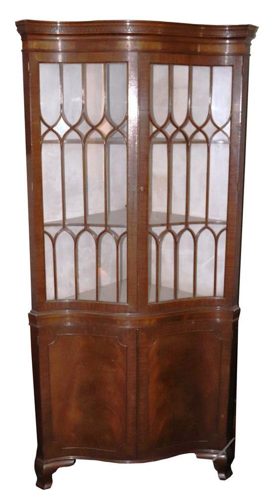 Custom Hepplewhite Mahogany Corner Cabinet (1 of 4)