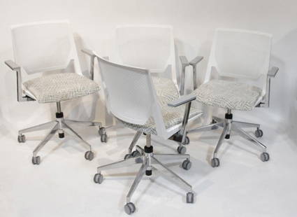 Two Haworth Very Mesh Office Chairs: Haworth Very mesh office chairs, lot of (2). Provenance: Lynn, Massachusetts collection.