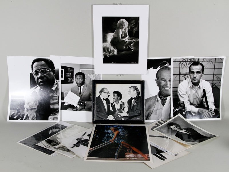15 Celebrity Photographs: Collection of fifteen photographs depicting celebrities and athletes, to include: Humphrey Bogart, Lauren Bacall, Bob Newhart, Jean Claude Killy, Daniele Gaubert, Dennis Miller, Maurice Chevalier, Raf