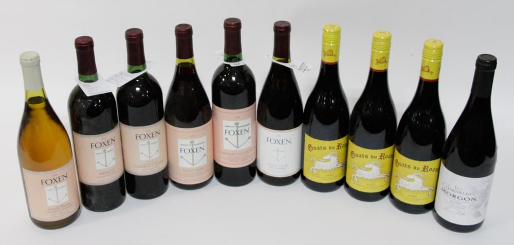 Assorted Fine Wine: (10) 750ml bottles, to include: (1) Foxen chardonnay, 1995; (1) Foxen merlot, 1991; (1) Foxen cab sauv, 1989; (2) Foxen pinot noir, 1992, 1998; (3) Goats Do Roam red, 2006; (1) Foxen cabernet franc, 1