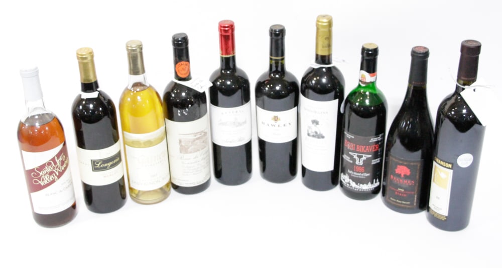 Assorted Fine Wine: (10) 750ml bottles, to include: (1) Ronco dei Ciliegi red, 1982; (1) Santa Ynez Blanc de Cabernet, 1982; (1) Longoria merlot, 1997; (1) Gainey sauvignon blanc, 1983; (1) Swanson merlot, 1999; (1) Beck