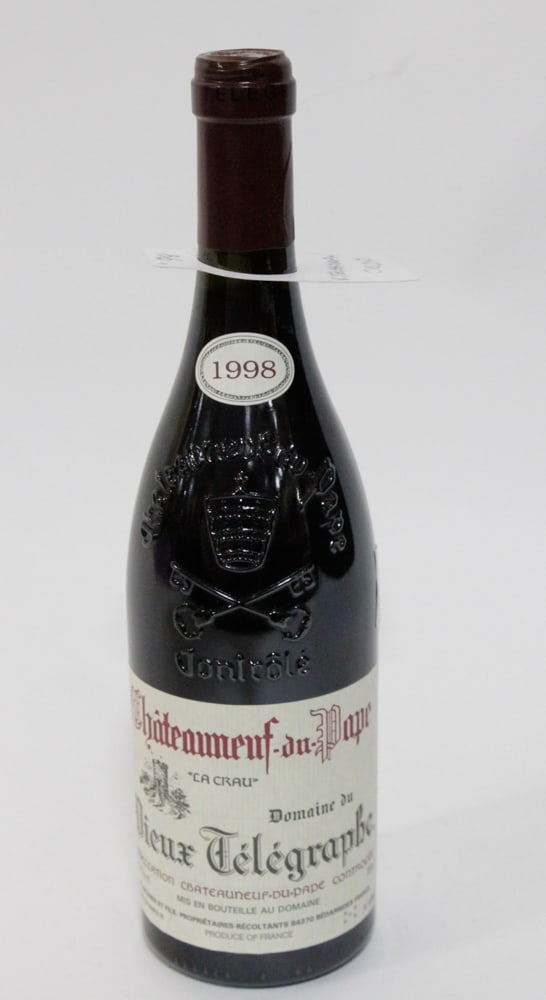 Assorted Fine Wine: (1) 750ml bottle of Vieux Telegraphe Chateauneuf-du-Pape, 1998.