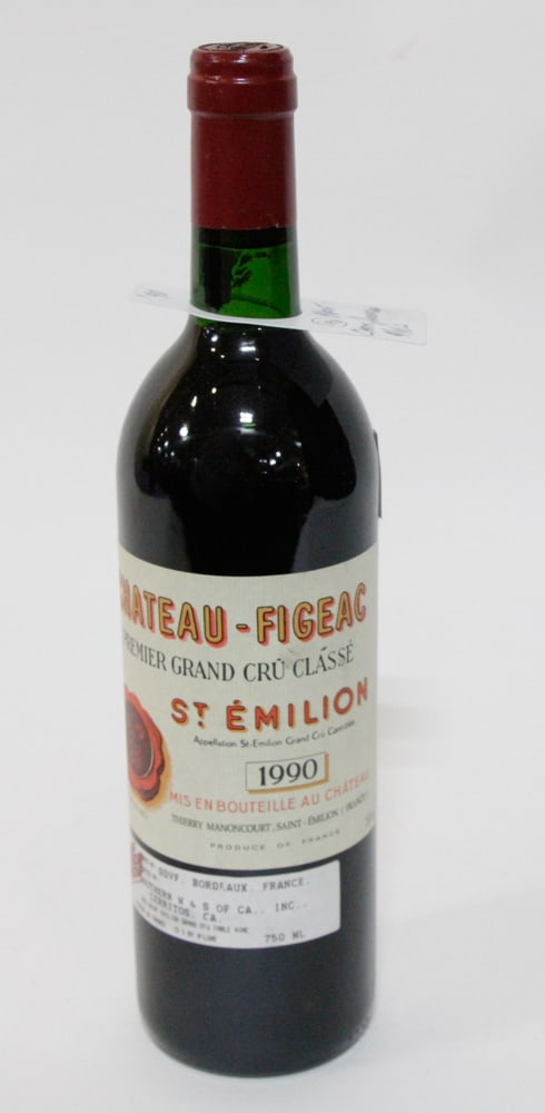 Assorted Fine Wine: (1) 750ml bottle of Chateau Figeac Premier Grand Cru St. Emilion, 1990.