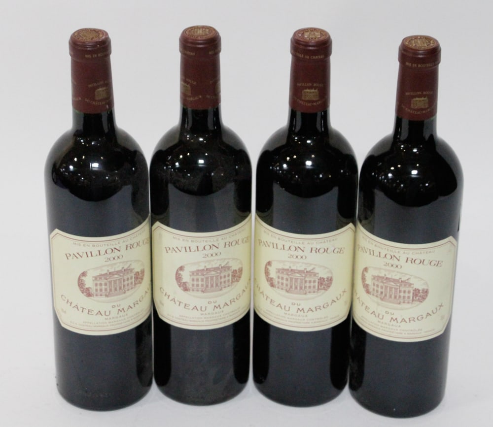 Assorted Fine Wine: (4) 750ml bottles of Pavillon Rouge Chateau du Margaux, 2000.