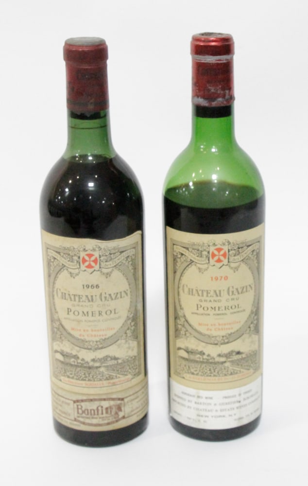 Assorted Fine Wine: (2) 750ml bottles of Chateau Gazin Pomerol, 1966 and 1970.