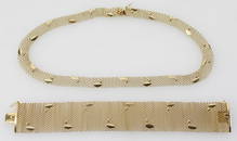 14k Yellow Gold Bracelet and Necklace Set
