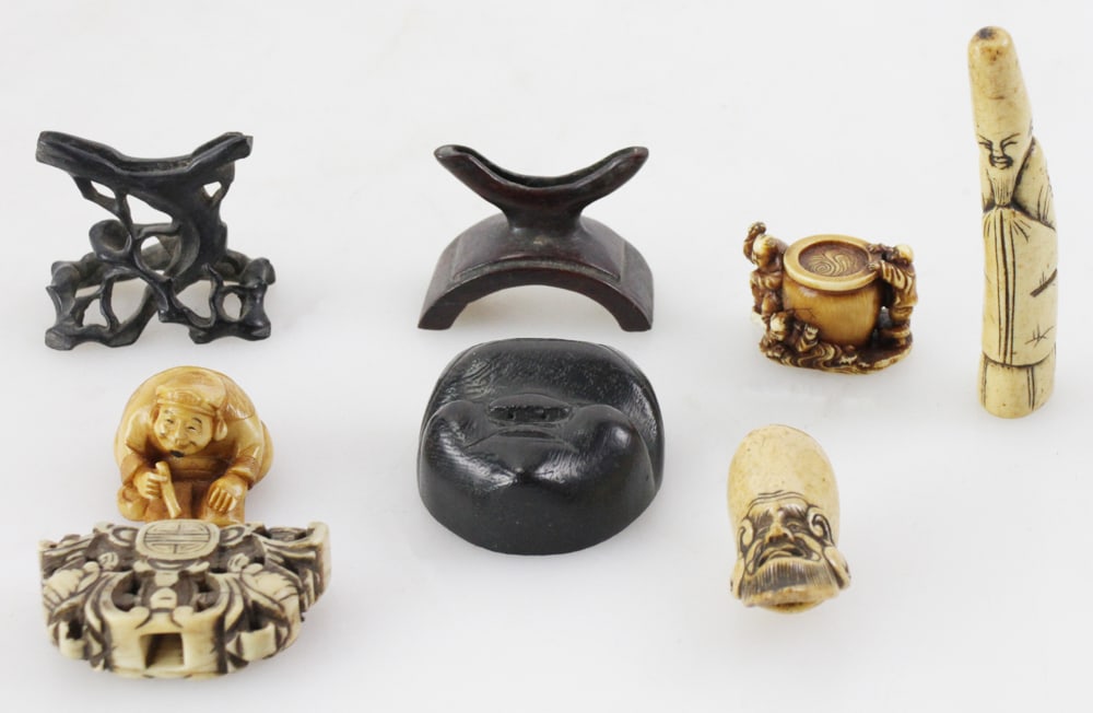 Antique Japanese Netsukes: Antique Japanese netsukes lot.