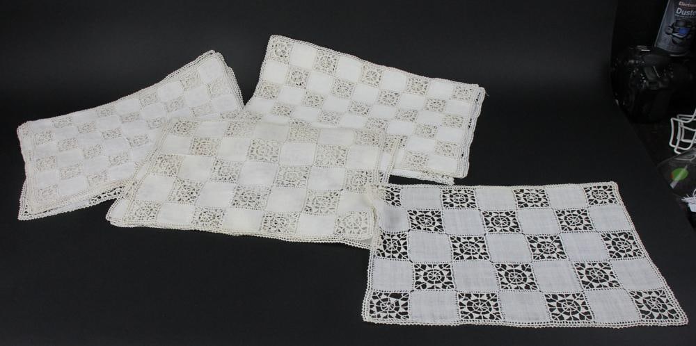 Vintage Lace Napkins: Vintage lace napkins, (14) total. Provenance: Mitchell-Armour Estate.