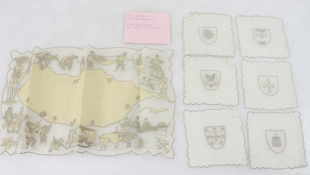 Linens from Villa di Papiano, Wedding Present to Lolita Armour: Linen set from Villa di Papiano, wedding present to Lolita Armour from Mrs. Edwin M. Finletter. Provenance: Mitchell-Armour Estate.