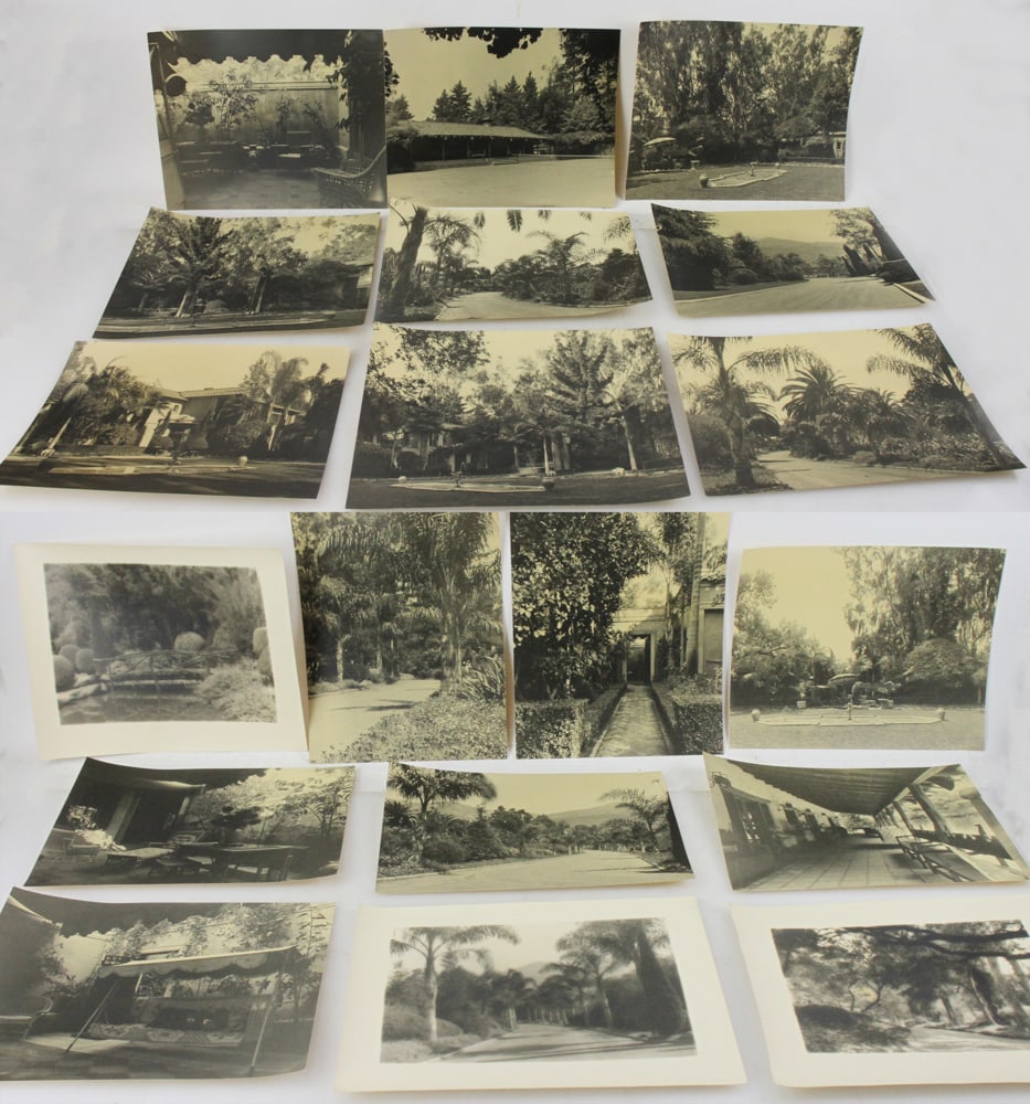 Rare Black and White Photos of El Mirador Estate: Rare black and white photos of El Mirador Estate, Montecito, Santa Barbara, California, (19) 11" x 15", (4) 4" x 14", (9) 11" x 4" and smaller, (5) 5" x 9". Residence of Mr. & Mrs. John J. Mitchell. P