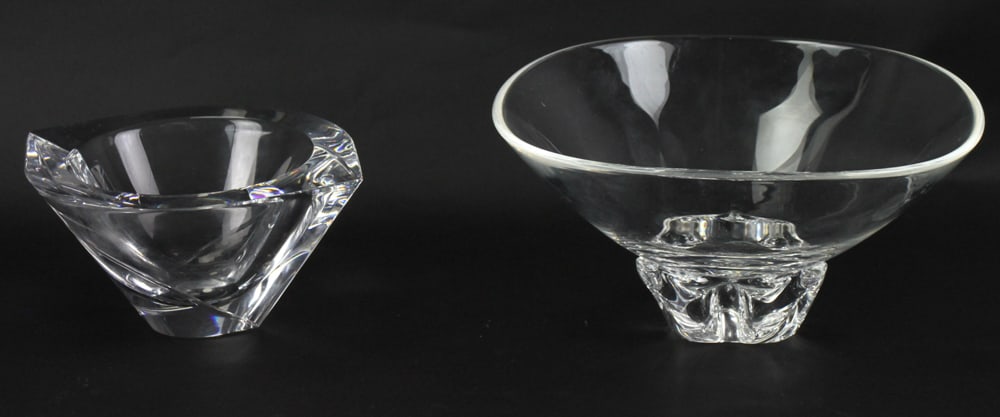 Steuben Bowl and Orrefors Bowl: Two bowls, to include: Steuben bowl, 5" x 10"; Orrefors bowl, 4" x 8".