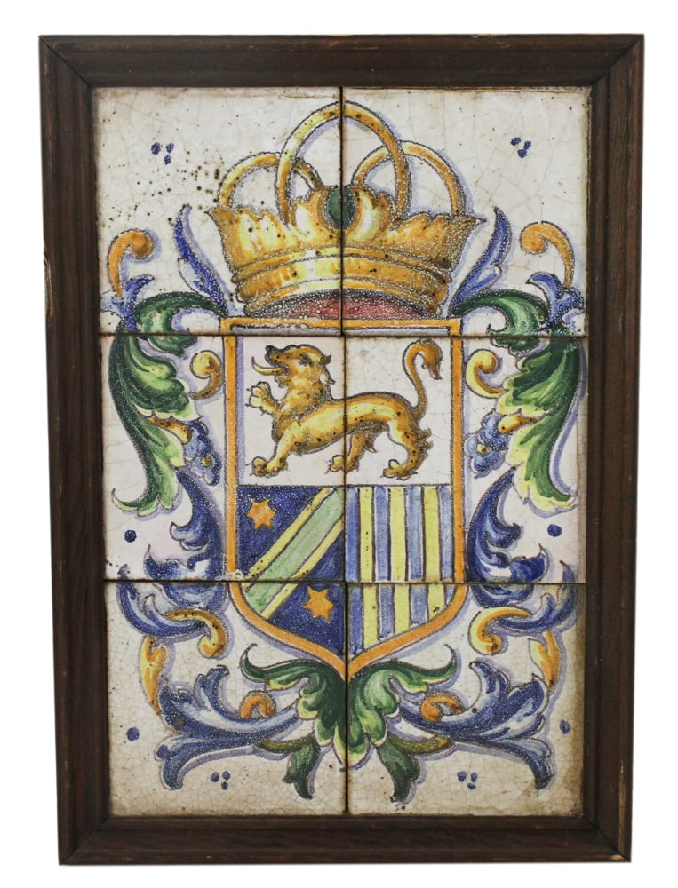 19thC Italian Majolica Heraldry Wall Plaque (1 of 6)