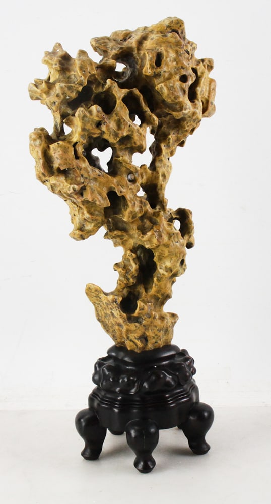 Chinese Rock Stone: Chinese rock stone, stone 23" H. Provenance: Florida estate.