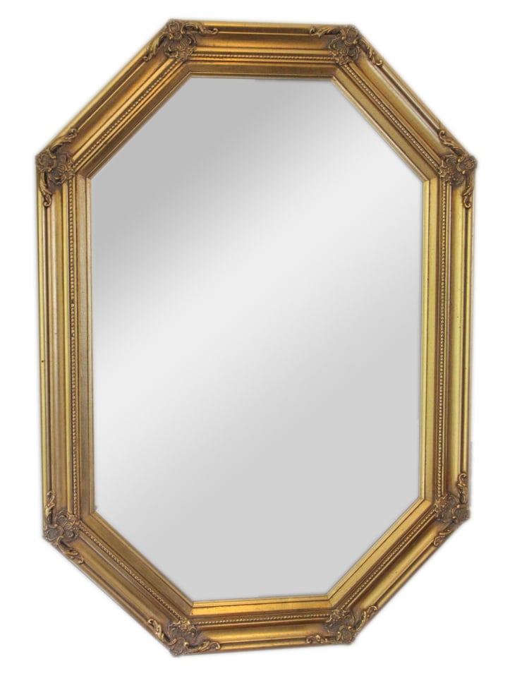 Large Contemporary Gilt Mirror with Cut Corners (1 of 5)