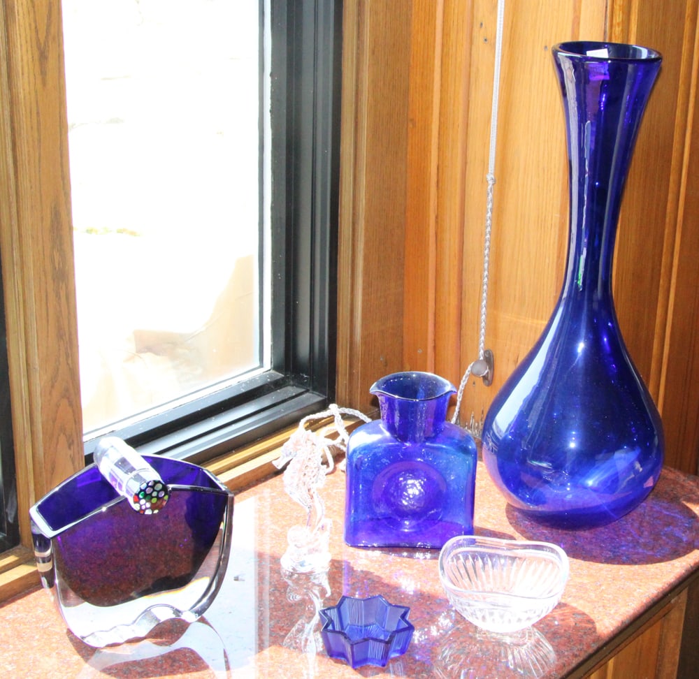 Baccarat "Oceanie" Vase, Large Blue Vase, Glassware (1 of 9)