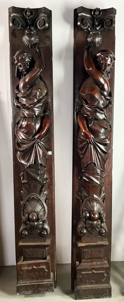 Exceptional Victorian Carved Mahogany Figural Pillars (1 of 11)