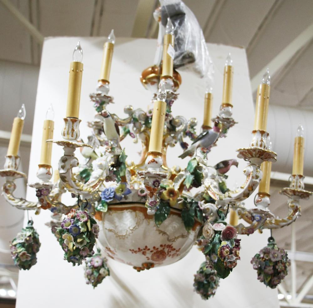 Early 20thC Meissen Porcelain Chandelier (1 of 6)