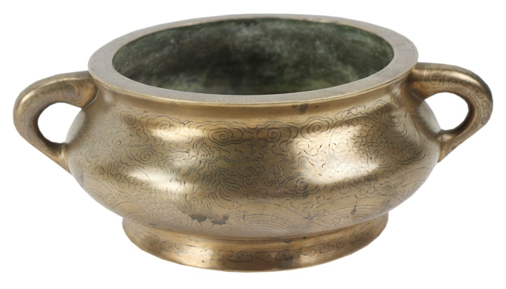 18th/19thC Bronze Censer with Silver Inlay, Qing (1 of 17)