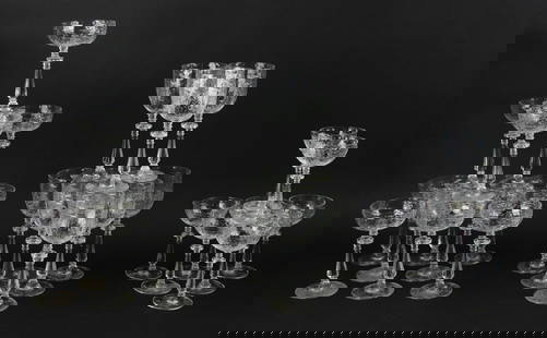 Collection of Cut Crystal Stemware: Collection of cut crystal stemware, (29) pieces total. Provenance: Danvers, Massachusetts collection.