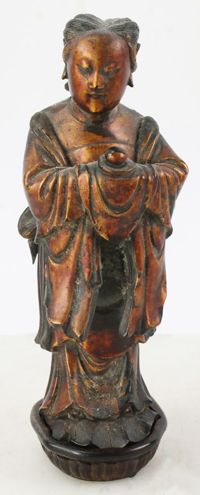 Chinese Carvings of Woman, Buddha, Monk (1 of 4)