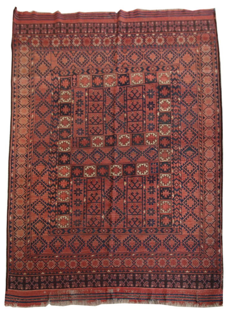 Turkman Rug: Turkman rug, 6' 8" x 4' 6". Provenance: Cambridge, Massachusetts collection.