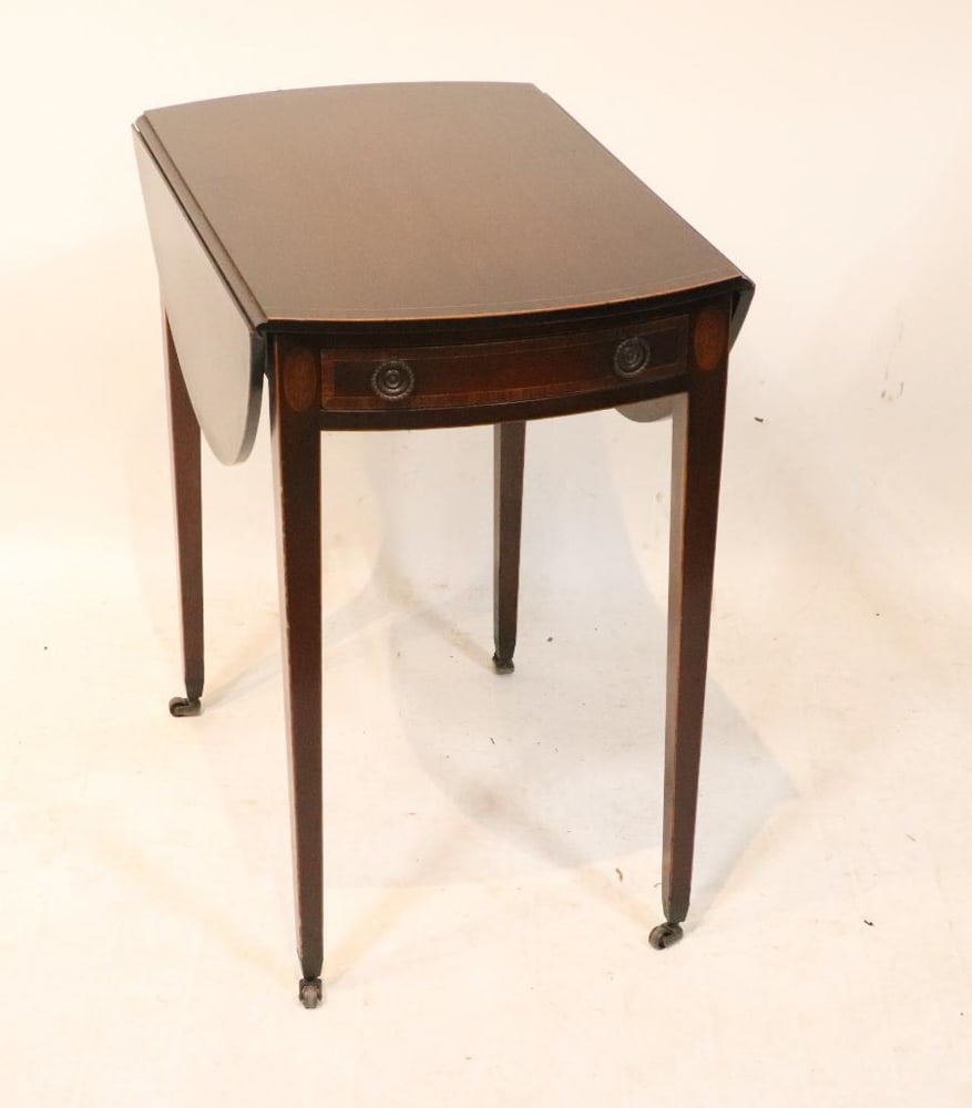 Charrak of Boston Drop-leaf Table: Charrak of Boston drop-leaf table. Provenance: Delray Beach, Florida collection.