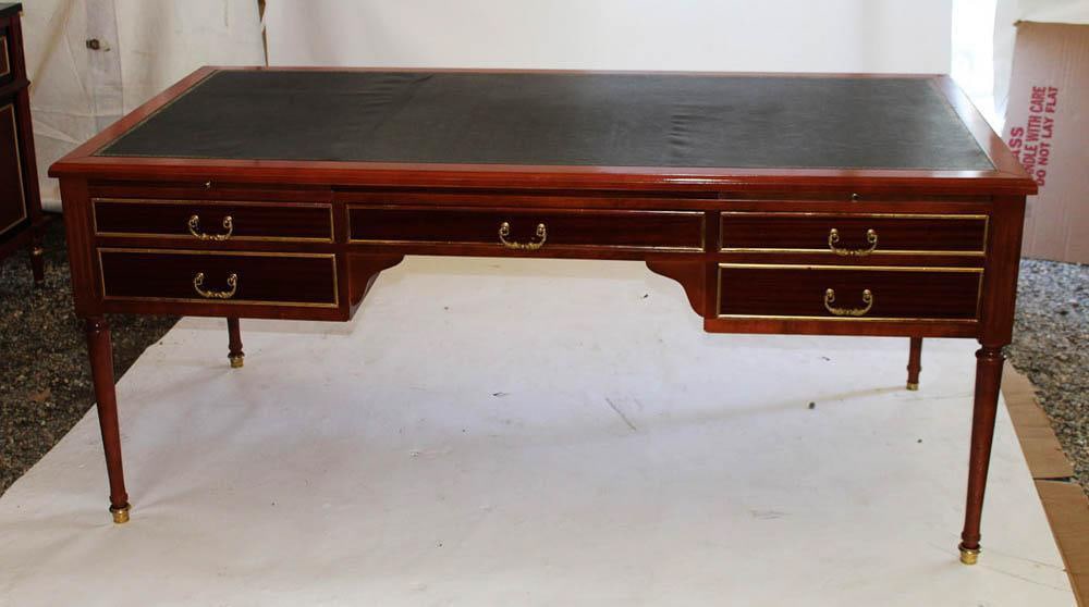 English Regency Style Leather Top Library Desk (1 of 3)