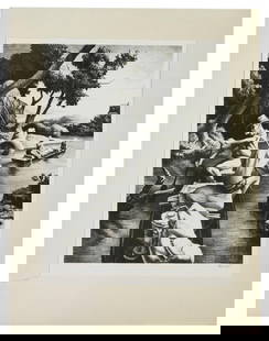 Thomas Hart Benton Print, "Down the River": Thomas Hart Benton print, "Down the River", signed in pencil, identified verso, 12 1/2" x 10". Provenance: Palm Beach, Florida estate.