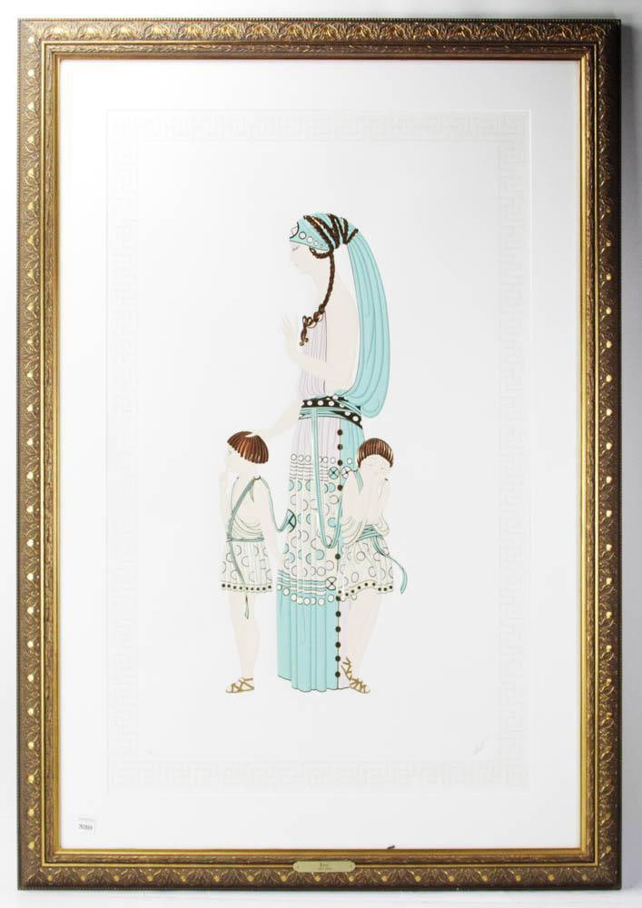 Erte, Motherhood - 1977, Print: Erte, "Motherhood - 1977", print, 127/300, 38 1/2" x 24". Provenance: Middleton, Massachusetts collection.