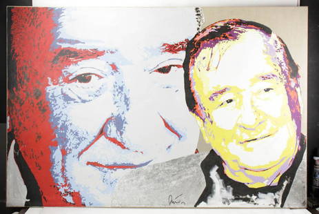 Roberto Bertoni, John Wayne, Oil on Canvas: Roberto Bertoni (b.1949), John Wayne, oil on canvas, signed, certificate verso, 40" x 60". Provenance: Marlborough, Massachusetts collection.