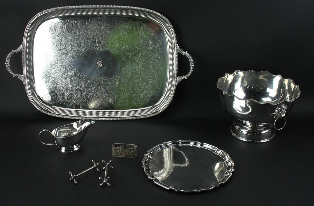 Assorted Silverplate Trays, Bowls, etc. (1 of 13)