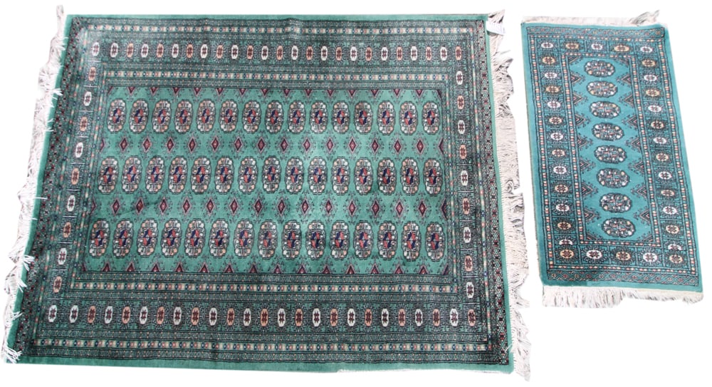 Two Bokhara Green/Teal Rugs (1 of 9)