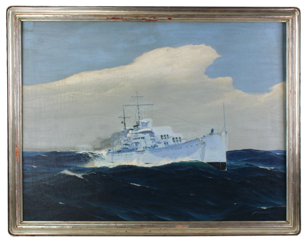 Hunter Wod, US Naval Ship, Oil on Canvas (1 of 7)