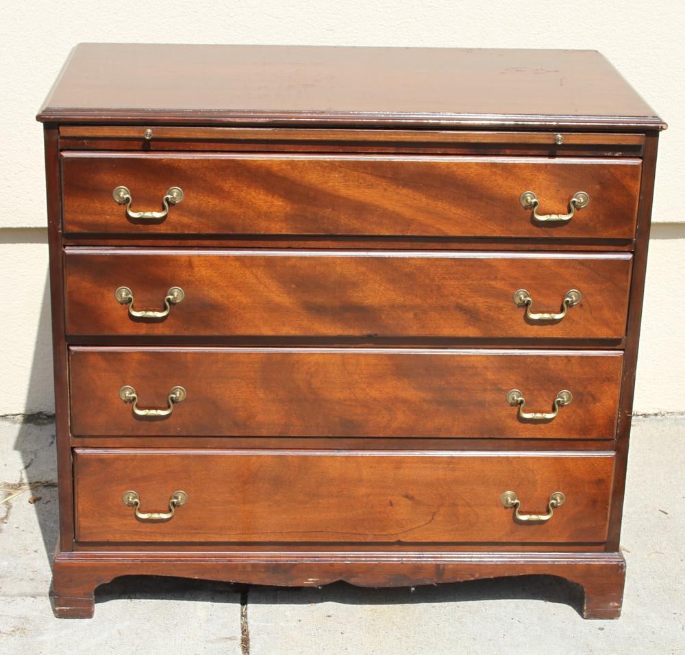 Chippendale-style Mahogany Chest: Chippendale-style mahogany chest, 33" H x 36" W x 19" D. Provenance: Pepperell, Massachusetts collection.